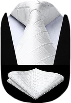 HISDERN Men's Plaid Tie Handkerchief Formal Checked Necktie & Pocket Square Set