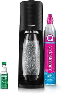 SodaStream - Terra Soda Streaming Machine - STARTER KIT - Sparkling Water Maker with CO2 & Bubly Drop - Eco-Friendly, No Batteries Needed - Black