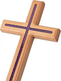 ARCHOBAN Cross for Wall, 12 Inch Handmade Catholic Wooden Wall Cross Decor, G...