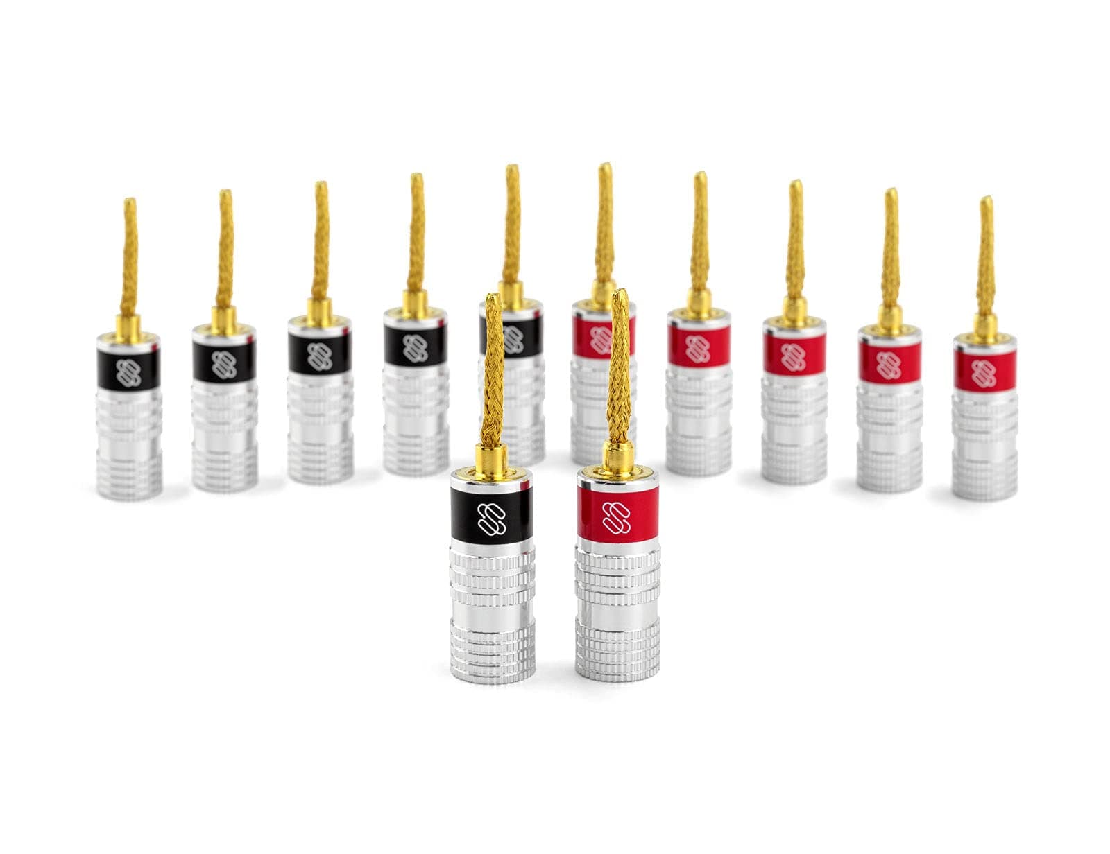 Sewell Silverback Flex Pin Connectors, for Spring-Loaded Inputs, 6 Pairs (SW-30006-6)