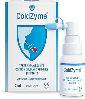ColdZyme Mouth & Throat Spray | Reduces a Cold by up to 4.5 Days | Deactivates Viruses | Use at First Signs (Scratchy Throat, Runny Nose, Malaise, Headache, Coughing) | Menthol Flavour 7 ml