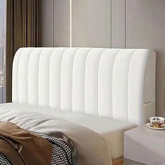 Velvet Plush Bed Headboard Slipcover Super Soft Short Plush Upholstered Bed Headboard Backrest Cover Dustproof Protectors For Bedroom Decor (Color: White, Size: 190cm)
