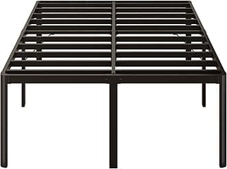 24 Inch High King Bed Frame with Rounded Corner Legs Heavy Duty Metal King Size Platform Bed Frame No Box Spring Needed, Easy Assembly, Noise Free, Black.