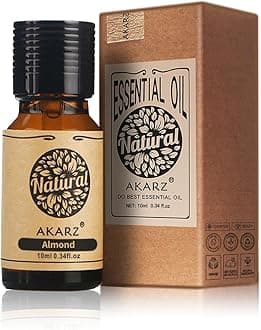 AKARZ Almond Essential Oil Natural Organic for Skin Body Hair Care, Diffuser, Candle, Soap, Making, DIY, Massage Aroma 10ml