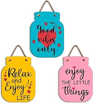 Sehaz Artworks Wall Hangings for Home Decoration | Wall Decoration for Living Room | Home Decor Items for Living Room | Home Decoration Items Stylish | Good Vibes Only