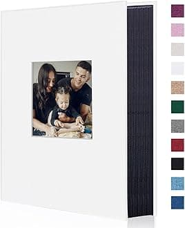 Artmag Fabric Photo Album 4x6 300 Large Capacity for Family Wedding Anniversary Linen Album Holds 300 Horizontal Photos (300 Pockets, White)