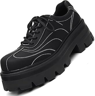 Men's Platform Chunky Fashion Sneakers Height Boosting Shoes Casual Leather Oxfords Derby Shoes Dating Party Prom
