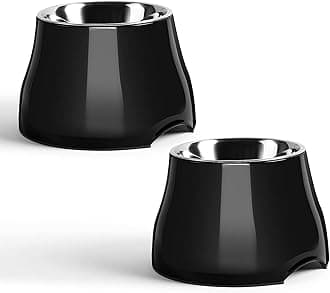 Yoken Sturdy Elevated Dog Bowls 2 Packs, Prevention of Vertebrae Disease, Non-Slip, High Capacity, Colorful Raised Bowls for Medium Small Dogs