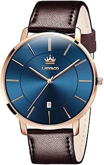 Mens Watches, Minimalist Fashion Simple Wrist Watch for Men Analog Date with Leather Strap，Ultra Thin and Stylish Large dial Watches for Men.