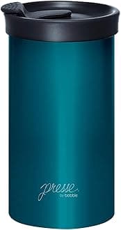 PRESSE by Bobble French Coffee Press And Insulated Stainless Steel Travel Tumbler for On-The-Go Brewing - 13 oz (Blue)