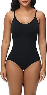 Breampot Women Shapewear Bodysuit Tummy Control Seamless Sculpting Adjustable Straps Body Shaper