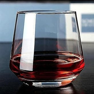 Italian Premium 370ML Aqua Crystal Clear Whiskey Glasses Set of 4 | Sturdy Scotch - Wine Glasses | Imported Tumbler for Whisky, Bourbon, Juice, Cocktail (Transparent_370ml)