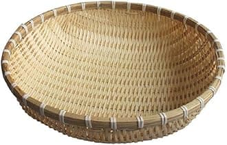 Natural Handmade Woven Bamboo Basket Tray U Shape Holder Food Deep Basket Size 6" 7" 8" 9" 10" 11" 12" 13" 14" up to 20inches Available for Customizing Bulk (16cm/6")