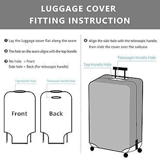 [TRAVEL KIN] Luggage Cover Washable Suitcase Protector Anti-Scratch Suitcase Cover Fits 18-32 Inch Luggage, Loving Hearts - Black