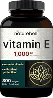 Vitamin E 1,000 IU Per Serving - 300 Softgels - Antioxidant Supplement for Skin, Heart & Brain Health Support - High Bioavailability* - Gluten-Free & Non-GMO