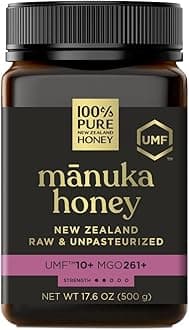 Manuka Honey UMF 10+ (MGO 261+) 100% Pure New Zealand - Certified, Raw, 17.6 Oz (500g)