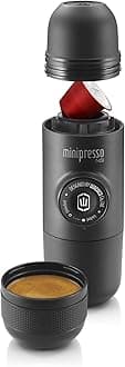 Wacaco Minipresso NS Manually operated Mini Portable Espresso Maker- Extra Small capsule coffee machine for Travel, Camping, Office-Black