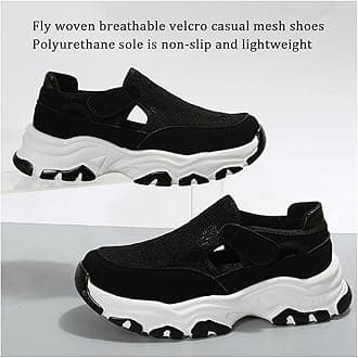 EEUK Orthopedic Diabetic Walking Sneakers 2023 Fashion, Comfy Canvas Shoes Women Fashion Trainers Womens Fly Woven Breathable Walking Shoes Breathable Mesh Shoes(Size:US 9,Color:Ed)