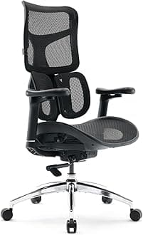 SIHOO S100 オフィスチェア 椅子 デスクチェア エルゴノミクス チェア 2024初発売 背もたれ 5段階調整 自動適応ランバーサポート 4D連動アームレスト 95-130°リクライニング調整 座面奥行き5cm調整 リクライニングチェア 人間工学 オフィスチェア (ブラック)