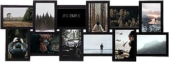J.M.Deco 12 Opening Collage Picture Frame Wall Decor, 4x6 Photo Frame Collages for Gallery, Wedding/Christmas Gifts, One-Piece, Classic Black
