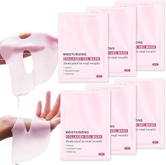 Salmon DNA PDRN Pink Collagen Jelly Gel Mask - Pink Collagen Face Mask For Glass Skin, Korean Glass Skin Mask With Deep Moisturizing, Firming & Barrier Repair, Vegan & Cruelty-Free - 6PCS