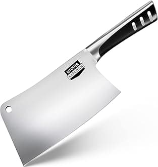 Utopia Kitchen 8 Inch Cleaver Knife Stainless Steel Chopper Butcher Knife for Home Kitchen and Restaurant Black