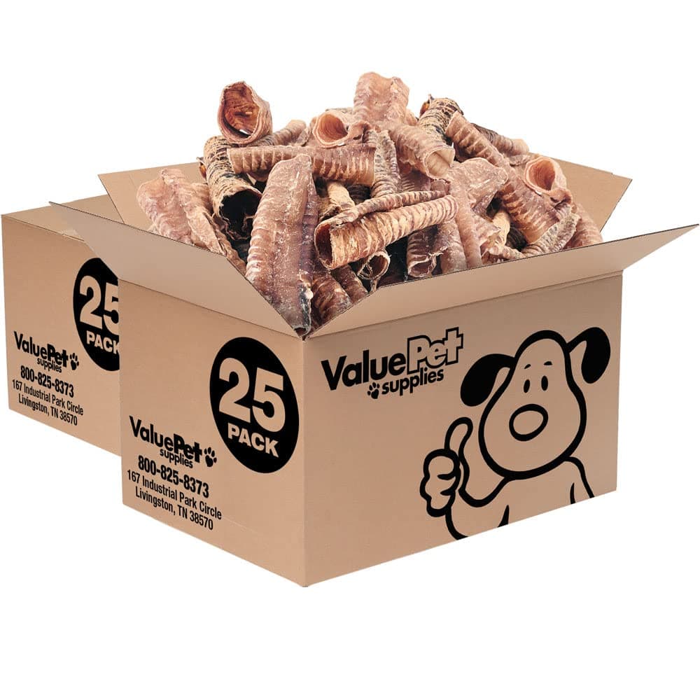 - Beef Trachea, Premium 5-6 Inch, 50 Count Bulk Pack - Natural Angus Dog Chews with Glucosamine, Chondroitin & Amino Acids