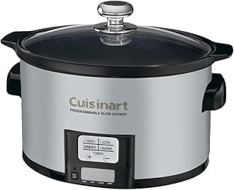 Cuisinart PSC-350 3-1/2-Quart Programmable Slow Cooker, Silver, 9-1/2 in H x 9.1 in W x 12.67 in L