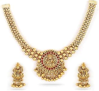 Rubans Necklace Set Gold Plated Traditional Stylish Jewellery Gift for Women & Girls