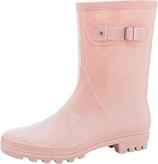 Women's Mid Calf Rain Boots Waterproof Fashion Garden Shoes Anti-slipping Rainboots For Women Comfortable Insole Light Rain Shoes