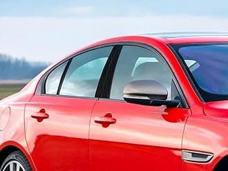 Rvinyl Pillar Post Pre Cut Window Trim Kits in Aluminum Brushed Black Compatible with Jaguar XE 2017-2020 - Adhesive Backs