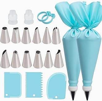 Reusable Piping Bags and Tips Cake Decorating Tools Kit Baking Supplies Cupcake Icing Tips with Nozzle Pastry Bag for Baking Decorating Cake