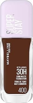 Maybelline New York Super Stay up to 30HR Lumi-Matte Foundation, Medium-Full Coverage, Vegan Formula*, Amino Acids, Niacinamide, Vitamin E, All Day Wear - Shade: 400