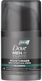 DOVE MEN + CARE Moisturiser Oil Control - Face Care Cream - Protects, Reduces Skin Shine & Minimises Pores Without Greasing, 1 x 50 ml