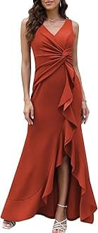 Formal Evening Dresses for Women Elegant Evening Party Prom Dress Long Sexy V Neck Sleeveless Split Wrap