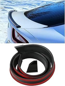 Car Rear Spoiler Roof Lip Kit, Rubber Trunk Spoiler Trim Strip Cool Car Decoration, Universal Punch-Free Vehicle Exterior Accessory Sticker (Matte Black)
