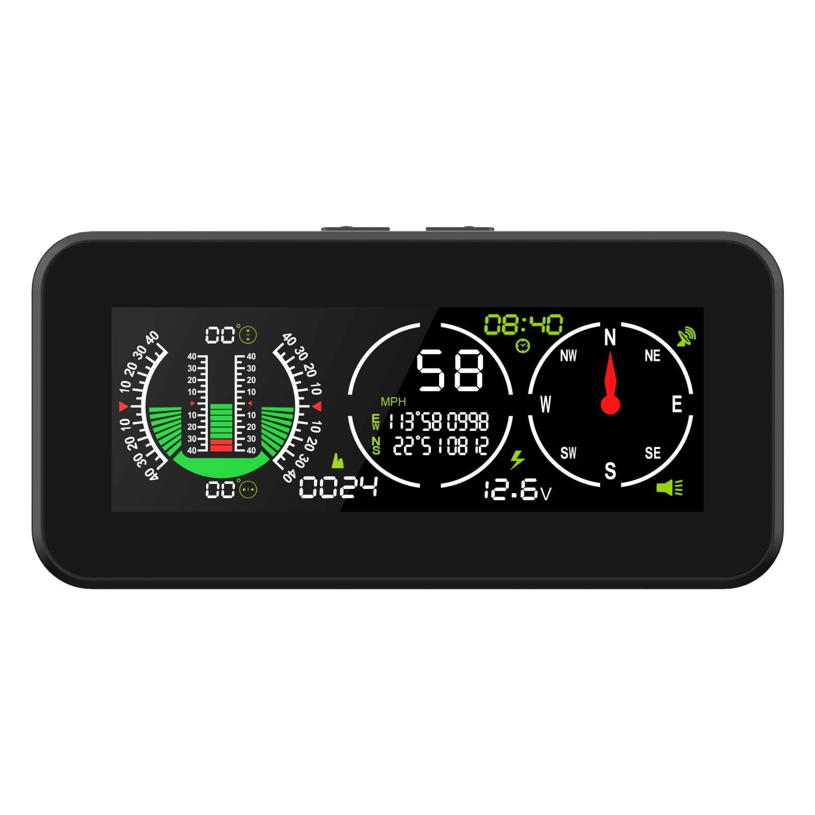Digital HUD GPS Speed Slope Meter