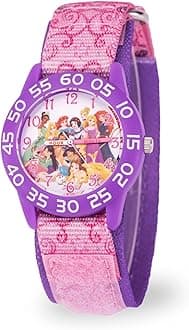 Princess Watch for Girls – Kids’ Princess Watch with Pink Bezel & Purple Nylon Strap – Perfect Toddler Watches for Girls Age 4-7