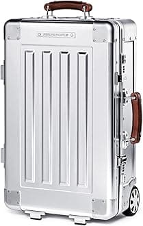 Sterling Pacific - 35L Cabin Travel Case - Full Aluminum Carry On Luggage, Italian Leather Handles, Carry On