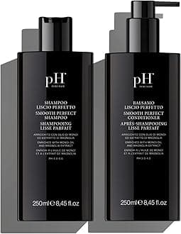 pH PURE HAIR Smoothing Duo - Anti-Frizz Shampoo and Conditioner Set - Sulfate-Free Hydrating Shampoo Conditioner for Dry Hair & Curly Hair - Soft, Healthy, Manageable Locks - 8.45 oz each