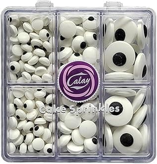 Eastron Candy Eyes, Candy Eyeballs, Edible Eyes for Decorating, Assorted Variety, Perfect for Cake Decorations, Baking, Cookies, Ice Cream, Cupcake Toppers, Halloween Christmas Birthday Party Supplies, 2.82 Ounce