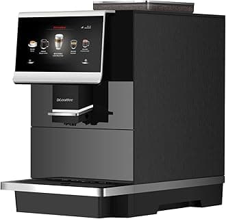 DR.COFFEE C12 Fully Automatic Coffee Machine, Espresso Machine With Ceramic Flat Burrs, 9 Grind Size Options, 7” HD Large Touchscreen, 4 Water Tank for Office Use