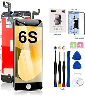 EFAITHFIX for iPhone 6S LCD Screen Replacement Black 4.7 Inch Frame Assembly Display 3D Touch Screen Digitizer with Repair Tools Kit Tempered Glass Screen Protector for A1633, A1688, A1700 (Black)