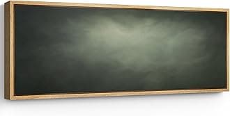 SIGNFORD Large Framed Canvas Print Wall Art Moody Green Atmospheric Abstract Soft Illustrations Modern Art Relax/Calm Warm for Living Room, Bedroom, Office - 60"x20"