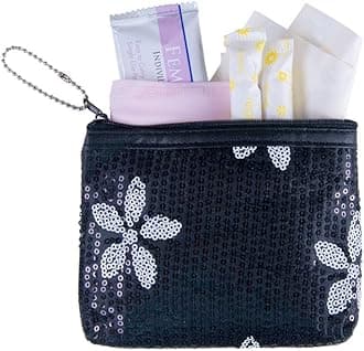 Be Prepared. Period. Starter Kit - Fashionable and Organic Menstrual Survival Kit - When Aunt Flo Makes a Surprise Visit (Your First Choice To-Go ) (Black)