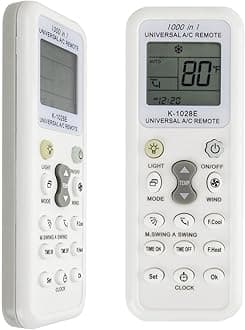 AC Remote Control - Compatible with 1000 Brands & Models of A/Cs. LCD Universal Air Conditioning Controller for Mitsubishi, Toshiba, Hitachi, Fujitsu, Daewoo, LG, Samsung, Electrolux, Sanyo & AUX