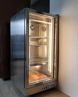 Kolice Commercial Aging Beef Showcase Freezer, Steak Aging Machine, Beef Display Showcase Freezer-268L,4 Tiers,Temperature: -5℃~ to 10℃ (23℉ to 50℉), Smart Temperature and Humidity Controller