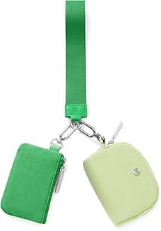 Keychain Wallet Mini Zip Around Wristlet Wallets for Women Detachable Dual Pouch Wristlet Portable Coin Purse Small Wallets