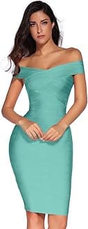 meilun Women's Rayon Off Shoulder Bandage Bodycon Party Dress
