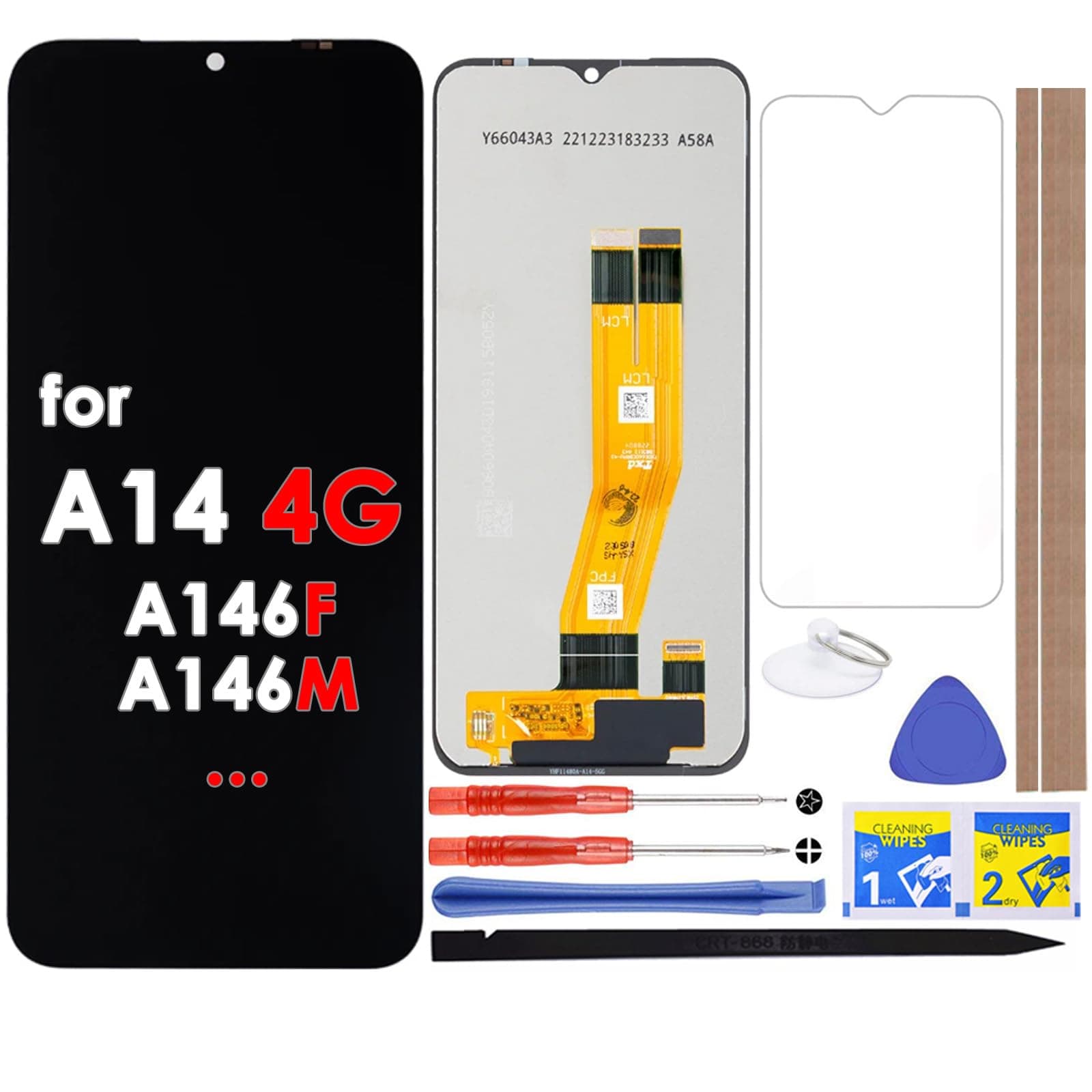 Replacement Touch Digitizer Display for Samsung Galaxy A14 4G A145 A145F A145M A145P A145R 6.6"